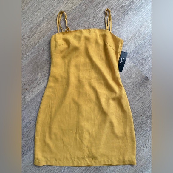 Lulus Toast To Life Mustard Yellow Mini Dress. NWT. - Picture 6 of 7